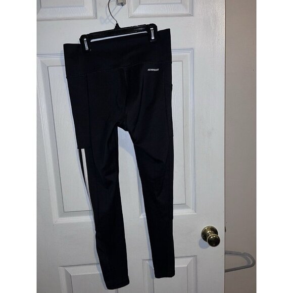 ADIDAS Primegreen Aeroready Leggings Black & White Side Stripes Sz M - Picture 10 of 16